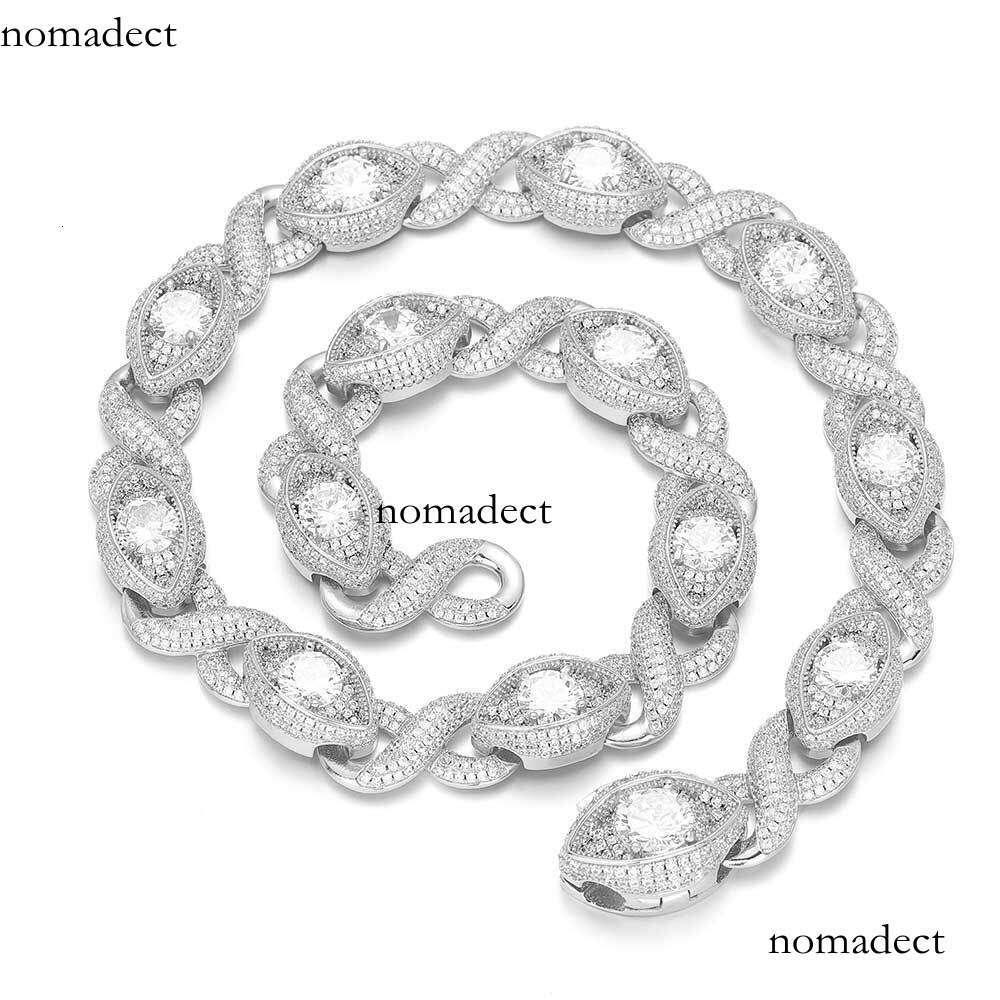 15mm Moissanite chain Infinite Eye Figure-8 Cuban Hip-Hop Men's Necklace