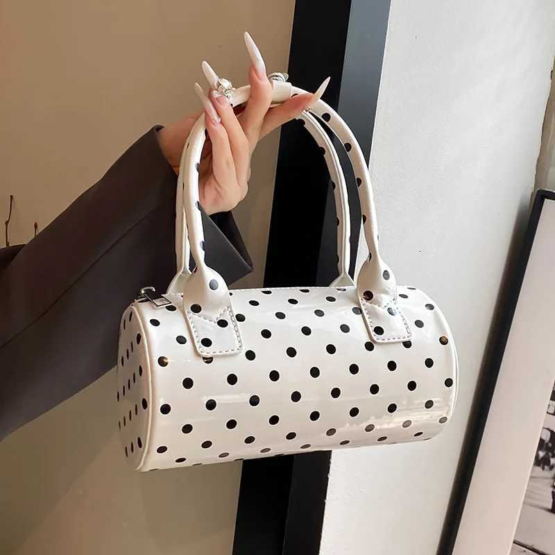 Crossbody Bag for Women Barrel Shape Mini Top Handle Purse PU Leather Polka Dot Cute Handbag with Adjustable Strap for Daily Use Z250809