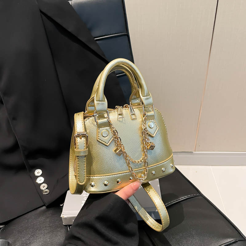 Free Shipping Designer Bag Luxury Bag High-end Rivet Shoulder Bag For Women 2025 Summer New Crossbody Bag Simple Fashion Mini Handbag Shell Bag