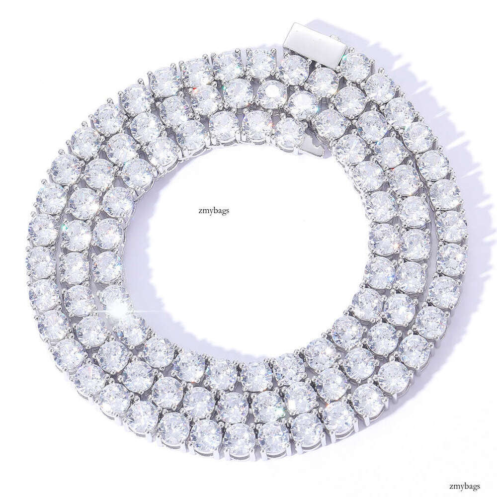 3mm 4mm 5mm Wide Spring Clasp Tennis Chain Micro Pave Single Row Moissanite chain Hip Hop Necklace