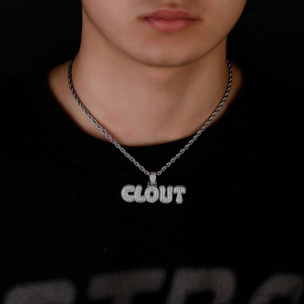 Hip Hop Street English Letter Splicing Personality Full Dia Pendant Unisex Trendy Necklace