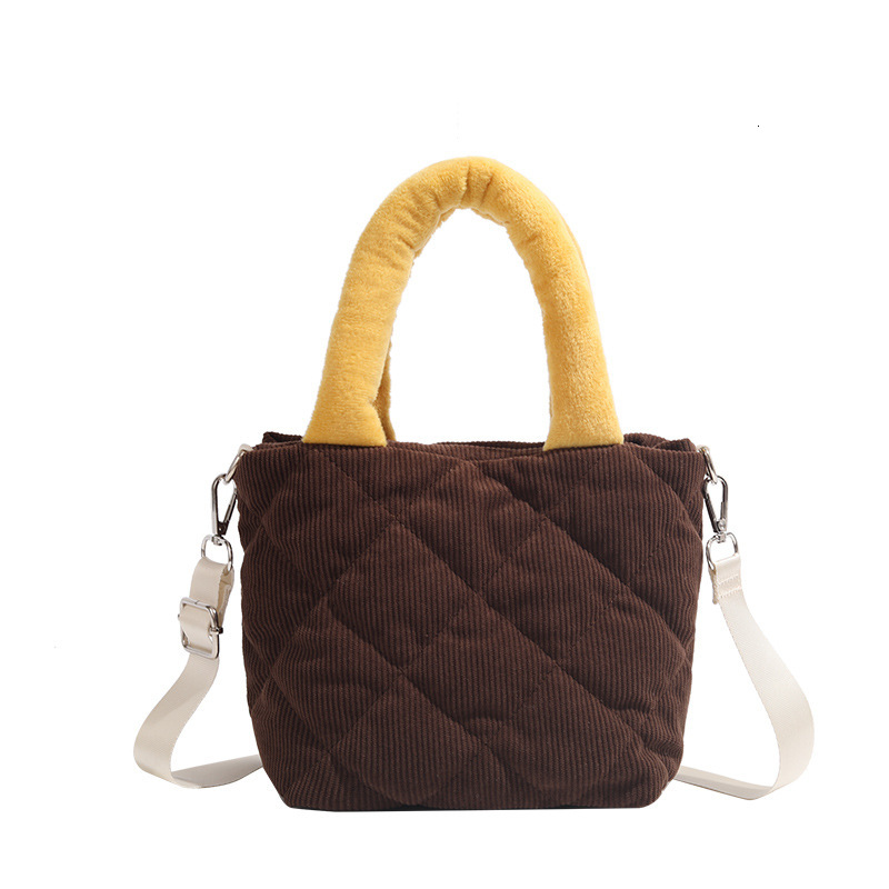 Large Capacity 2025 Cute Corduroy Quilted Casual Handbag Shoulder Crossbody Bag ddmymoon