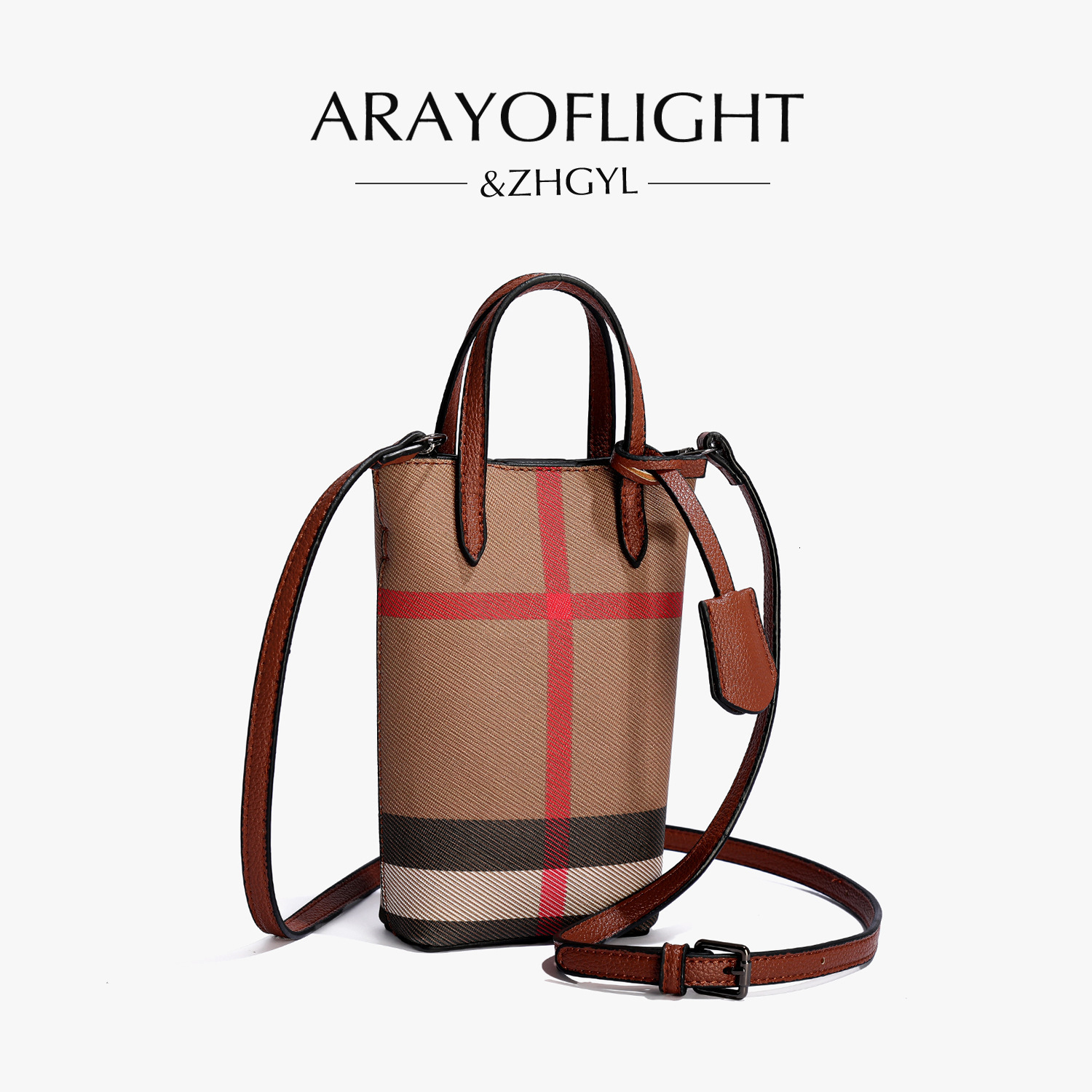 Fashion Light Luxury 2025 Multi Functional Stripe Luxury Bag Free Shipping Designer Slanted Phone Bag Spring Special Offer Bag Brown And Caramel Color
