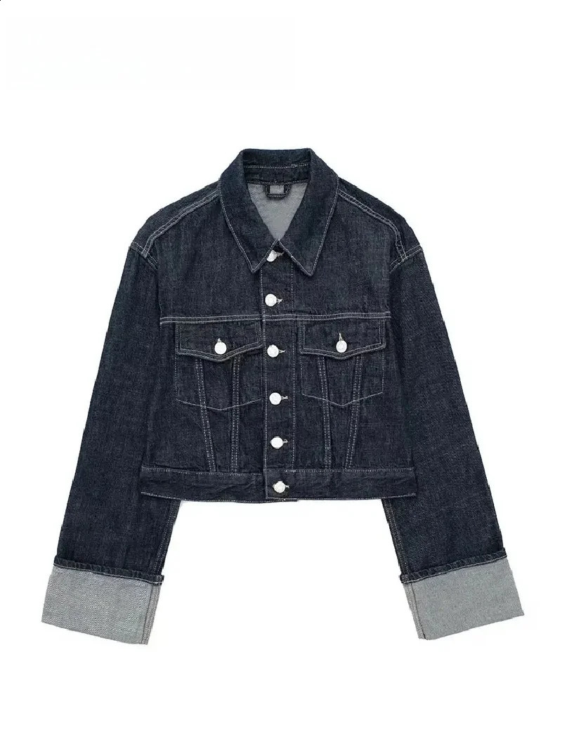 2025 Women Vintage Denim Jacket Pant Sets Casual Jeans Suit Lapel Long Sleeve Coat Wide Leg Trousers Jeans High Street Outfits 250808