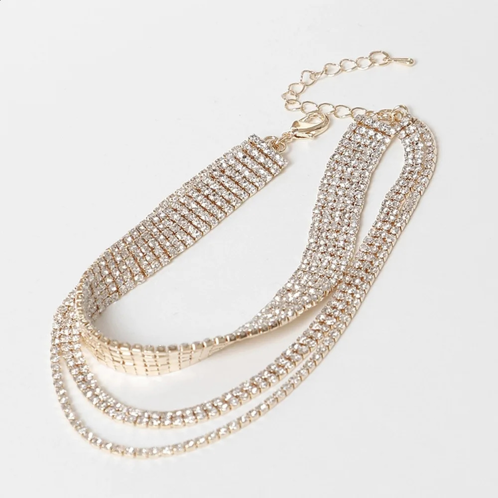 Elegant Layered Barefoot Anklet for Women Bracelets Jewelry Leg Rhinestone Foot Chain Summer Beach Jewelry Gifts Holiday 250807