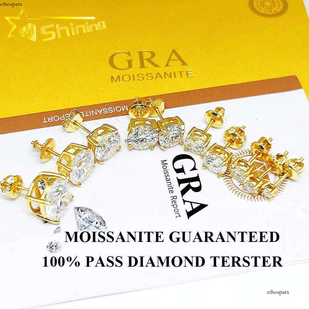 Cheapest Classical 4prongs Moissnaite Sier Gold Plated Screw Back Stud Earring Trendy Find Jewelry