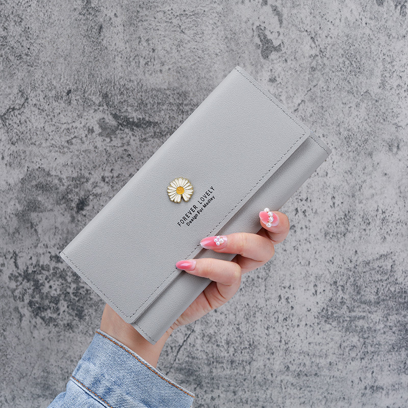Luxury Bag 2025 Korean Style New Women's Long Zipper Wallet Large Capacity Simple Daisy Versatile Clutch Phone Bag