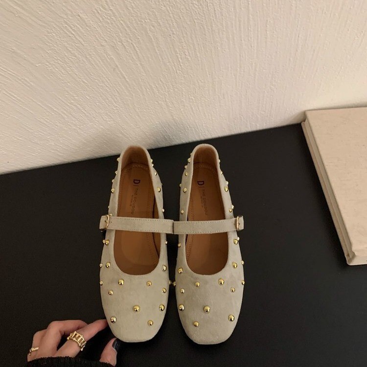Red Mary Jane Women's Shoes 2025 Designer's New Square Toe Shallow Mouth Single Shoes Flat Shoes