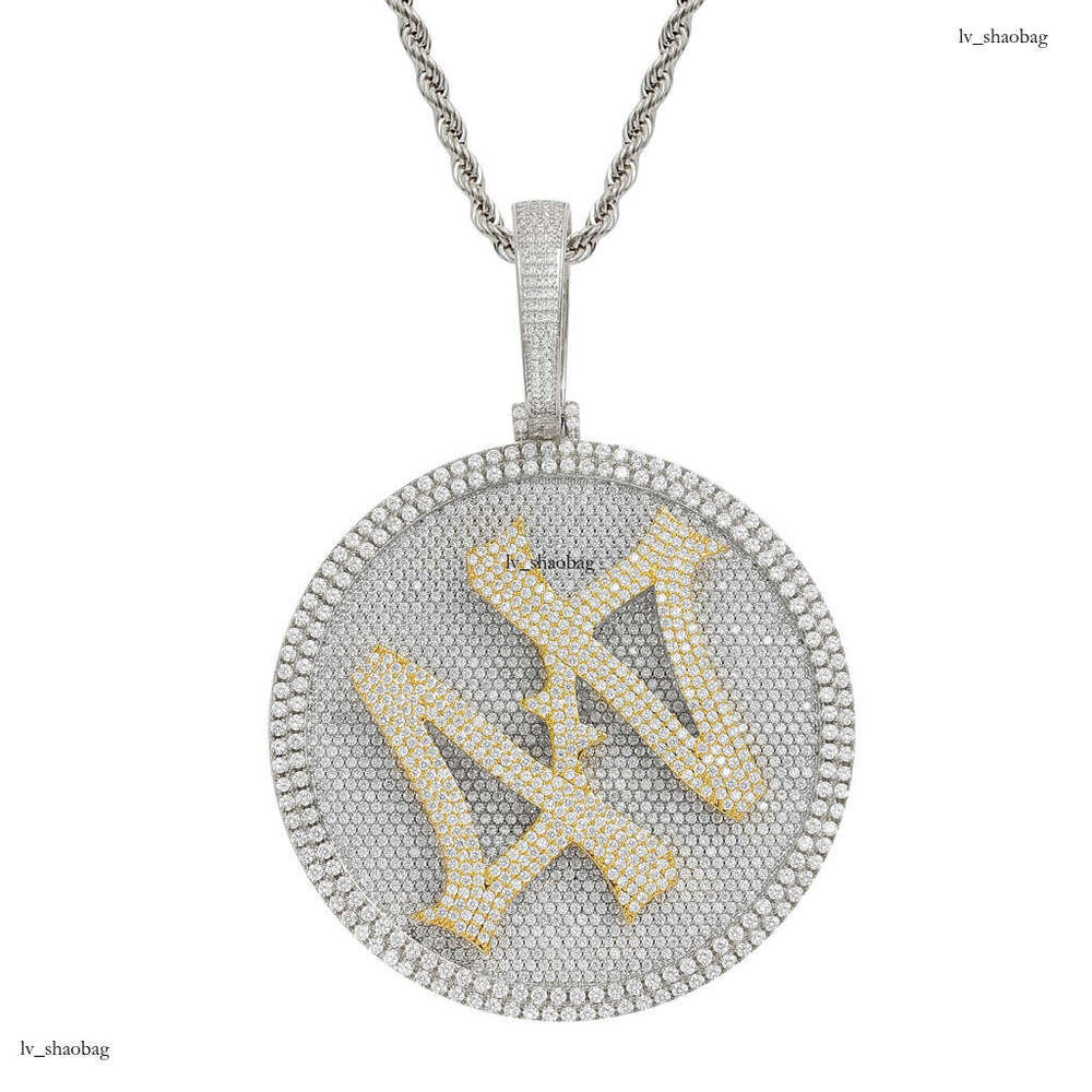 Necklace for Men 44 Rotatable Large Turntable Heavy Craft Micro-inlaid Moissanite chain Solid Trendy Men's Hip-hop Pendant