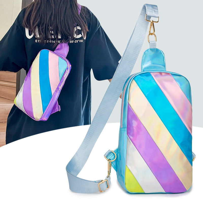 Women's Bag New Fashion Rainbow Color Block Luxury Bag Crossbody Bag Wholesale Fashion Designer Bag Retro Shoulder Bag Lightweight Chest Bag