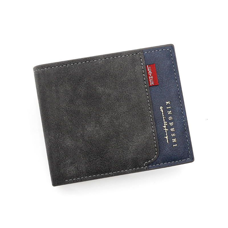 European And American Luxury Bag New Men's Wallet Short Style Silver Coin Purse 70% Off Stitched Suede Leather Loose-leaf Money Clip Cross-border