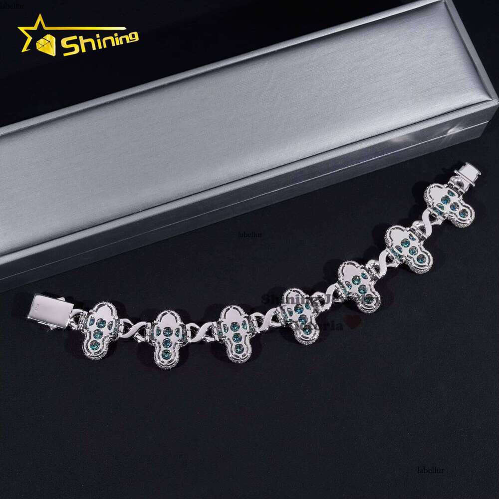New Fashion Infinity Link Cross Pass Dia Tester S Hip Hop Jewelry Custom Colored Moissanite Cuban Bracelet