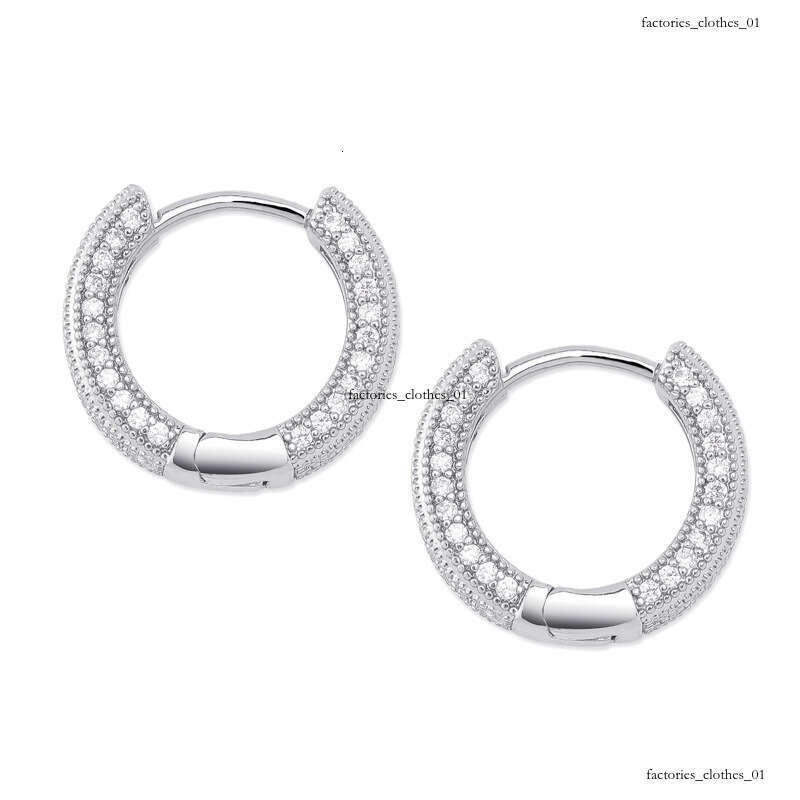 Sier Zircon Earrings Unisex Hip Hop Trendy Ear Jewelry Gold Australian Accessories