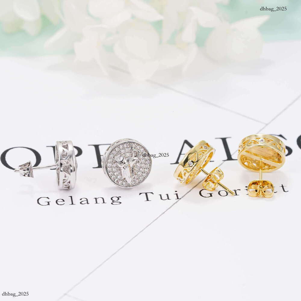 Jewelry Style Sier Moissanite Classic Round Palm Earrings Unisex Versatile Available