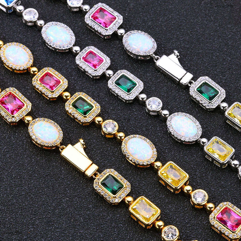 Hip Hop Colorful Women's Necklace Jewelry High-end Moissanite chain Clavicle Chain