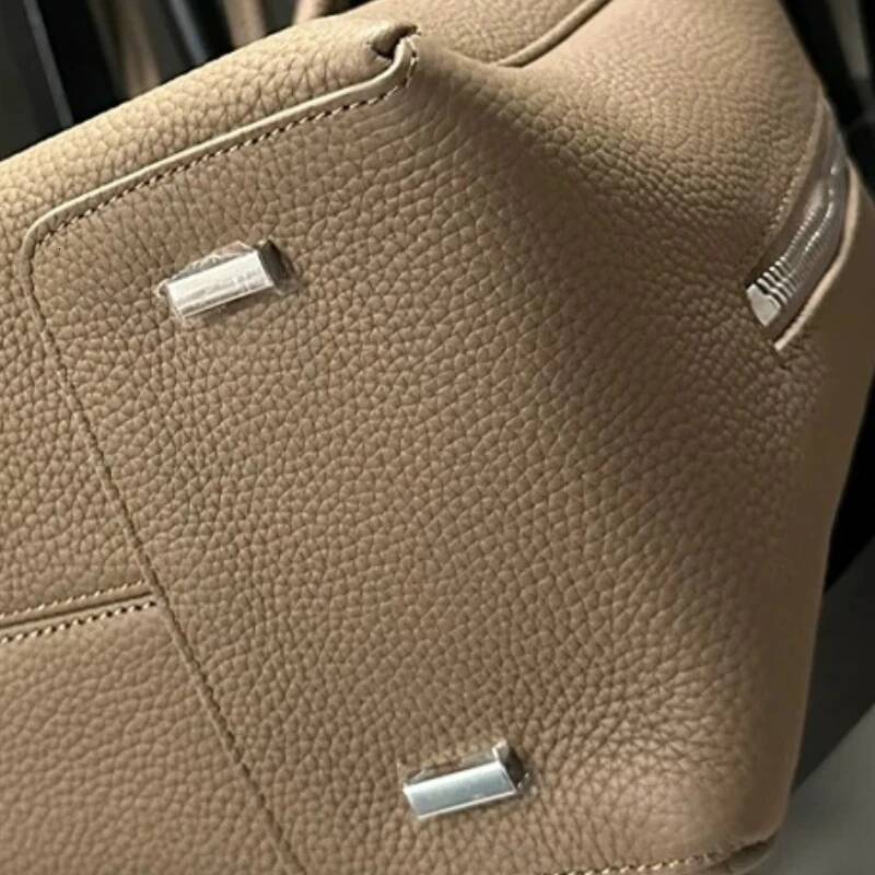 Simple Cow Leather Handbag For Women Large Tote Business Commuter Office Shoulder Bag Ladies Armpit All-Match Travel