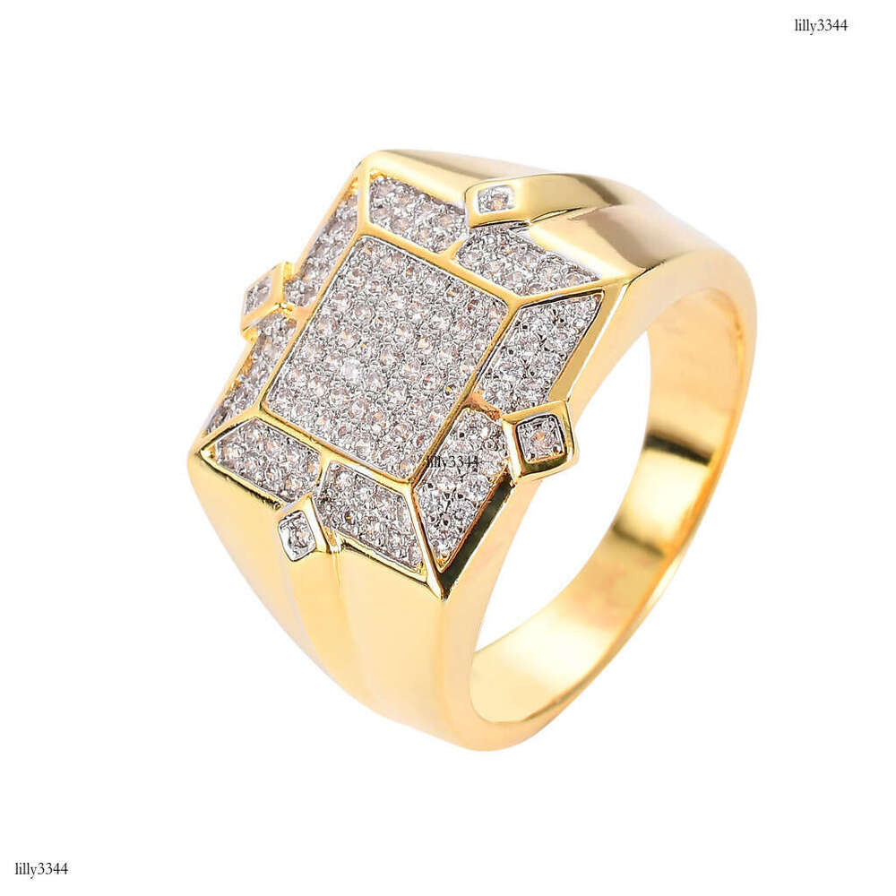 Hip Hop Men's AAA High-end Zircon Personality Creative Bling Ring for Men
