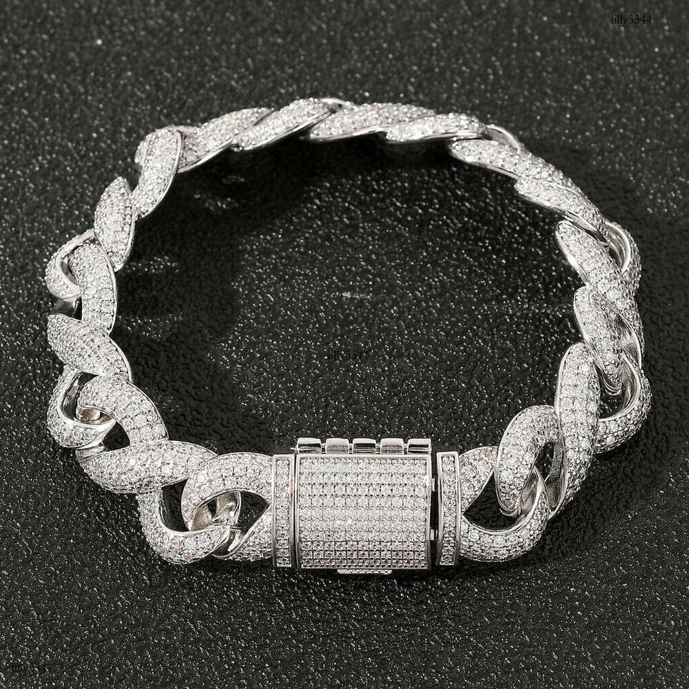 New Style Figure-8 Infinite Cuban Micro-Paved Zircon Trendy Bracelet Hip-Hop Big Gold Chain