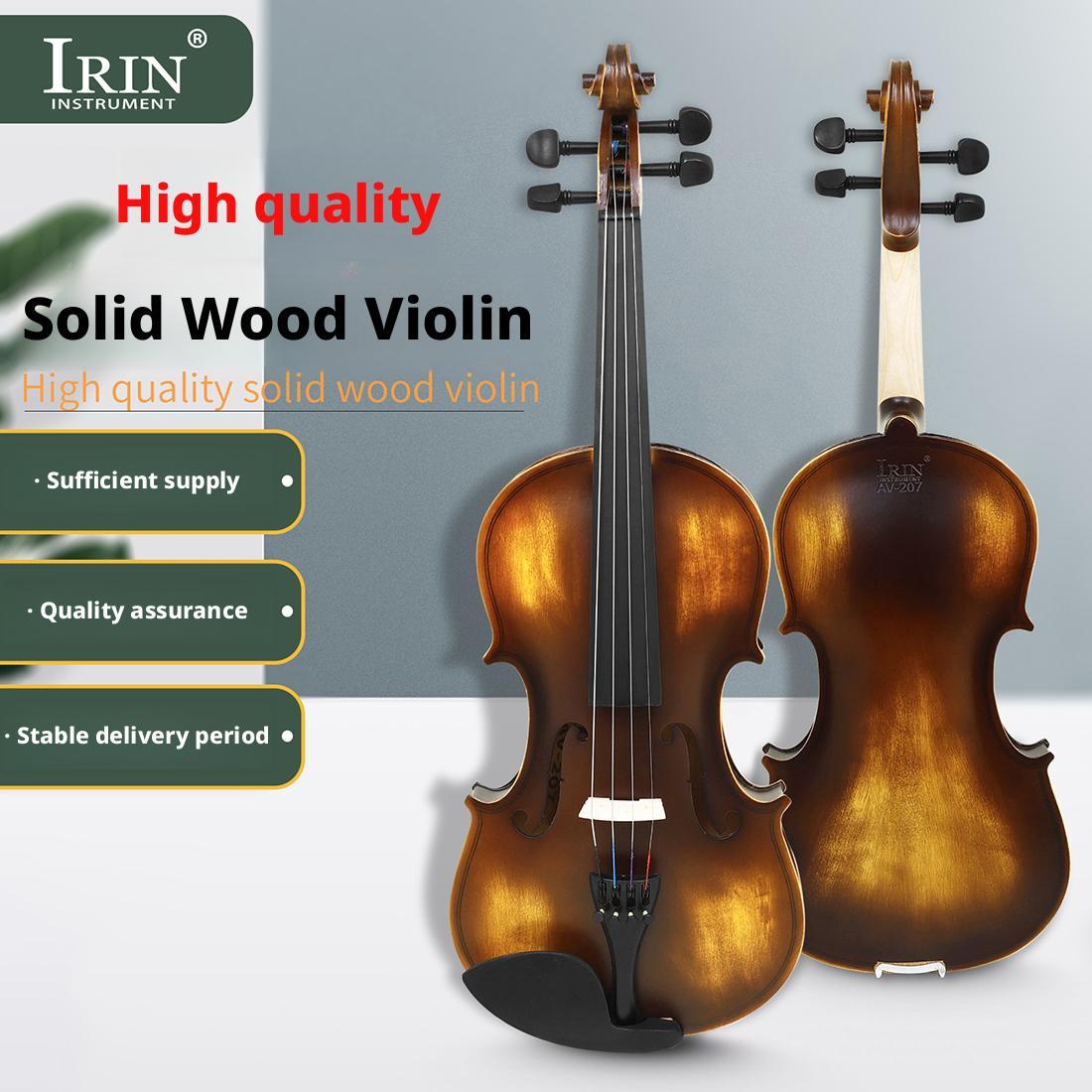Hot Wholesale matte AV-207 Violin Cheap Prices Handmade Basswood Body Accessories 4/4 Solid Wood Material Violin With Case