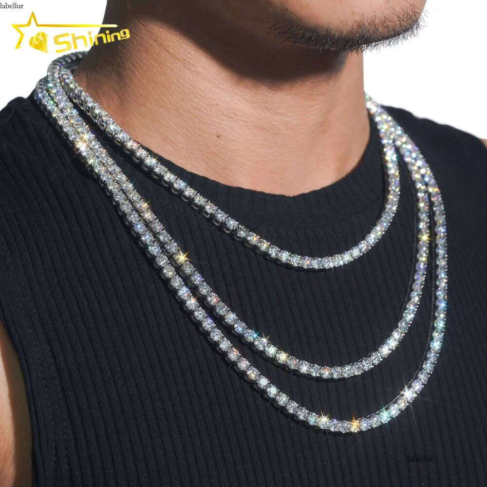 Popular Fashion Style Tested With 316L Stainless Steel Hip-Hop 5Mm Silica Tennis Chain