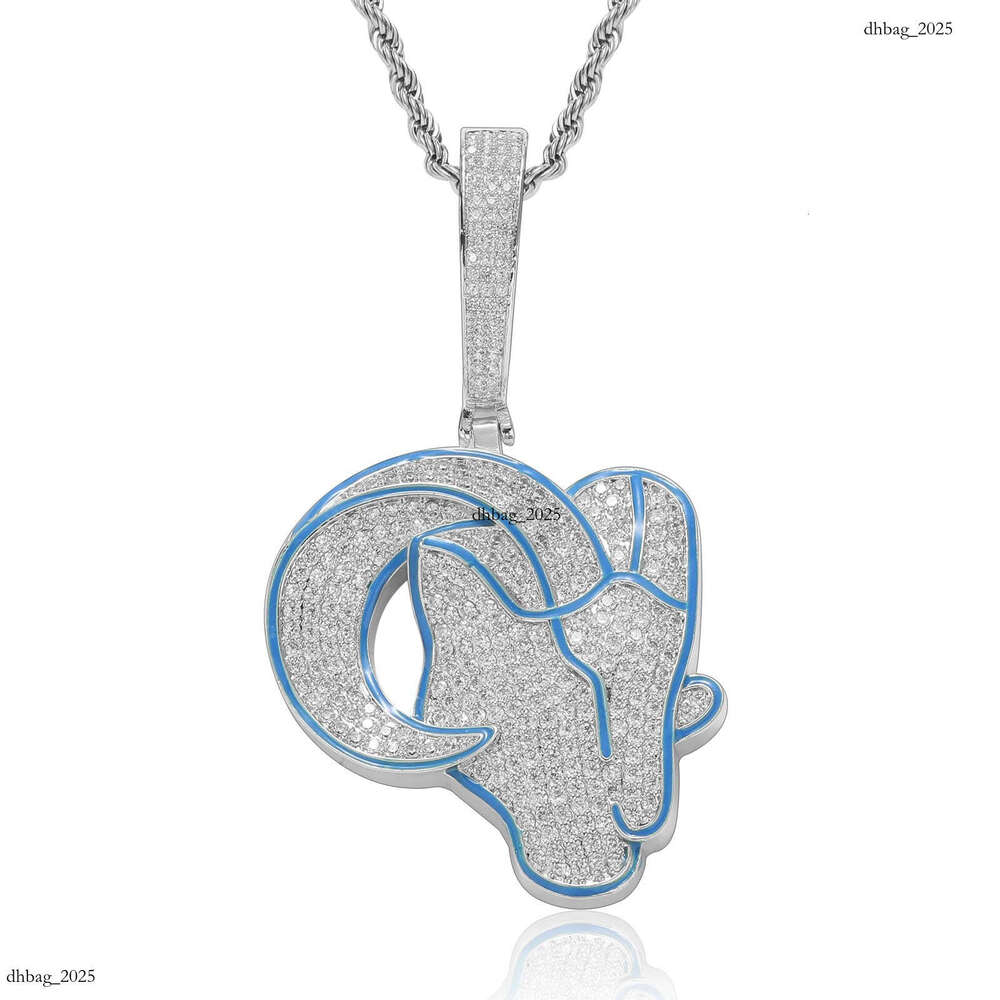 New Goat Pendant Jewelry Micro-Paved Moissanite chain Personality Men's Trendy Animal Necklace Hip-Hop Accessories