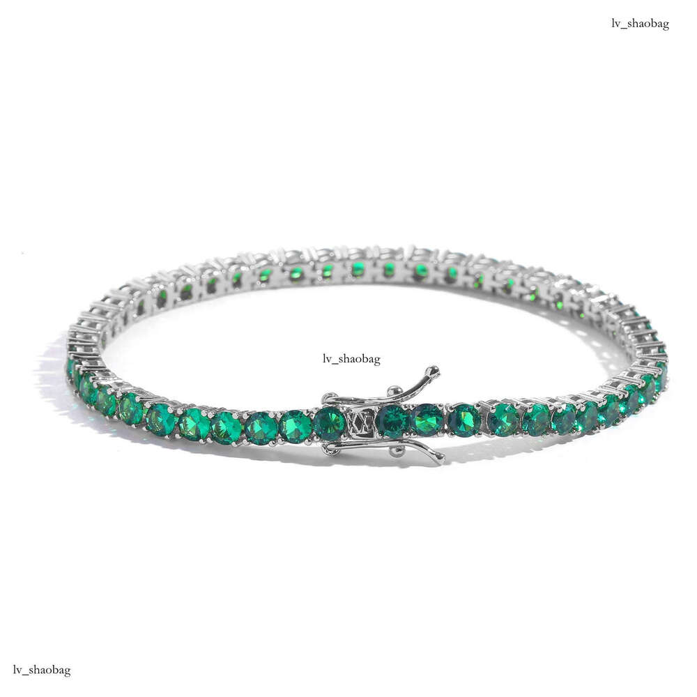 4mm Green Moissanite chain Simple Personality Unisex Tennis Chain Hip Hop Necklace