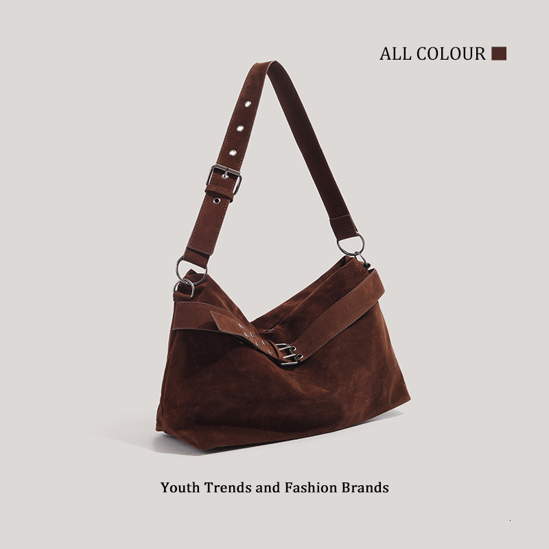 Autumn Winter Matte Single Shoulder 2025 Niche Belt Buckle Design Large Capacity Tote Bag ddmymoon