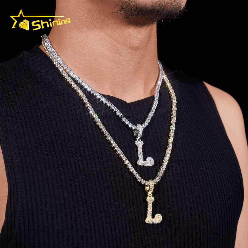 Worldwide Shipping Fashion Sterling Sier VVS Moissanite Letter Men Hip Hop Jewelry Pendant Necklace