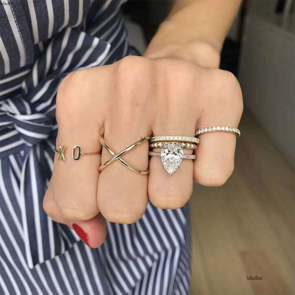 Gemnel Custom Sterling Sier Cubic Zirconia Heart Bridal Dia Ring Promise Engagement Band Wedding Rings Jewelry Women