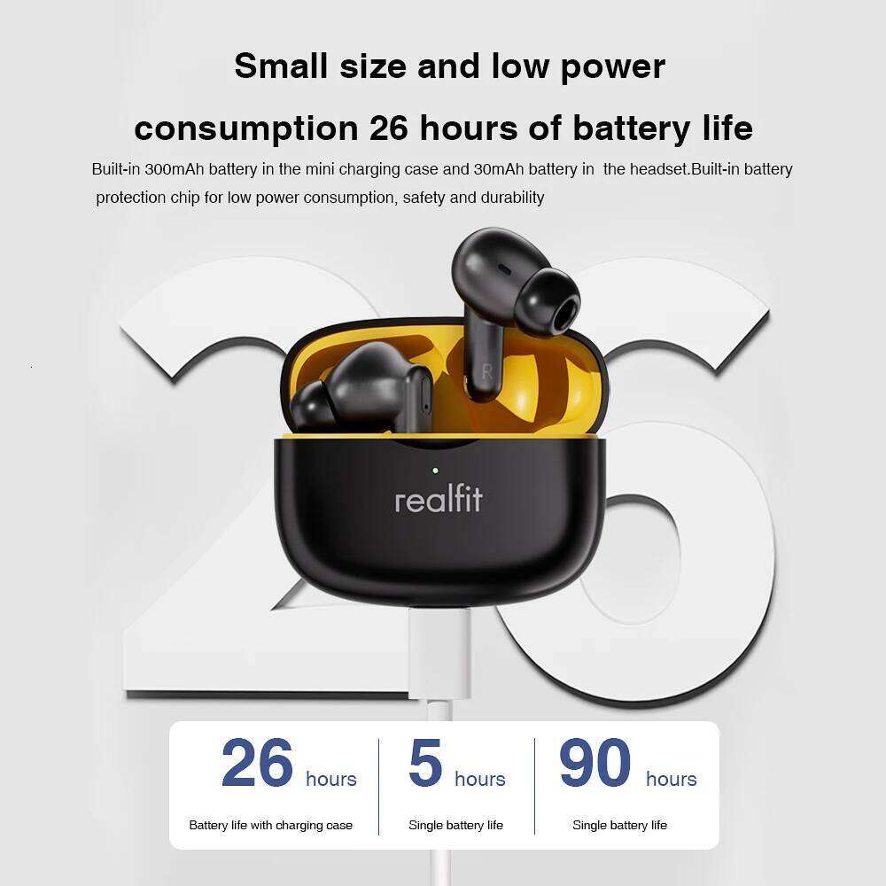 Realfit F ANC Active Noice Cancellation Bluetooth Earphones ENC Call HIFI Stereo Superb Bass Wireless Earbuds Sport Gaming