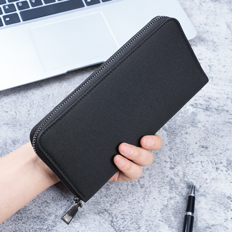 New Men's Long Zipper Wallet Large Capacity Multi-card Slot Luxury Bag Business Canvas Clutch Wallet