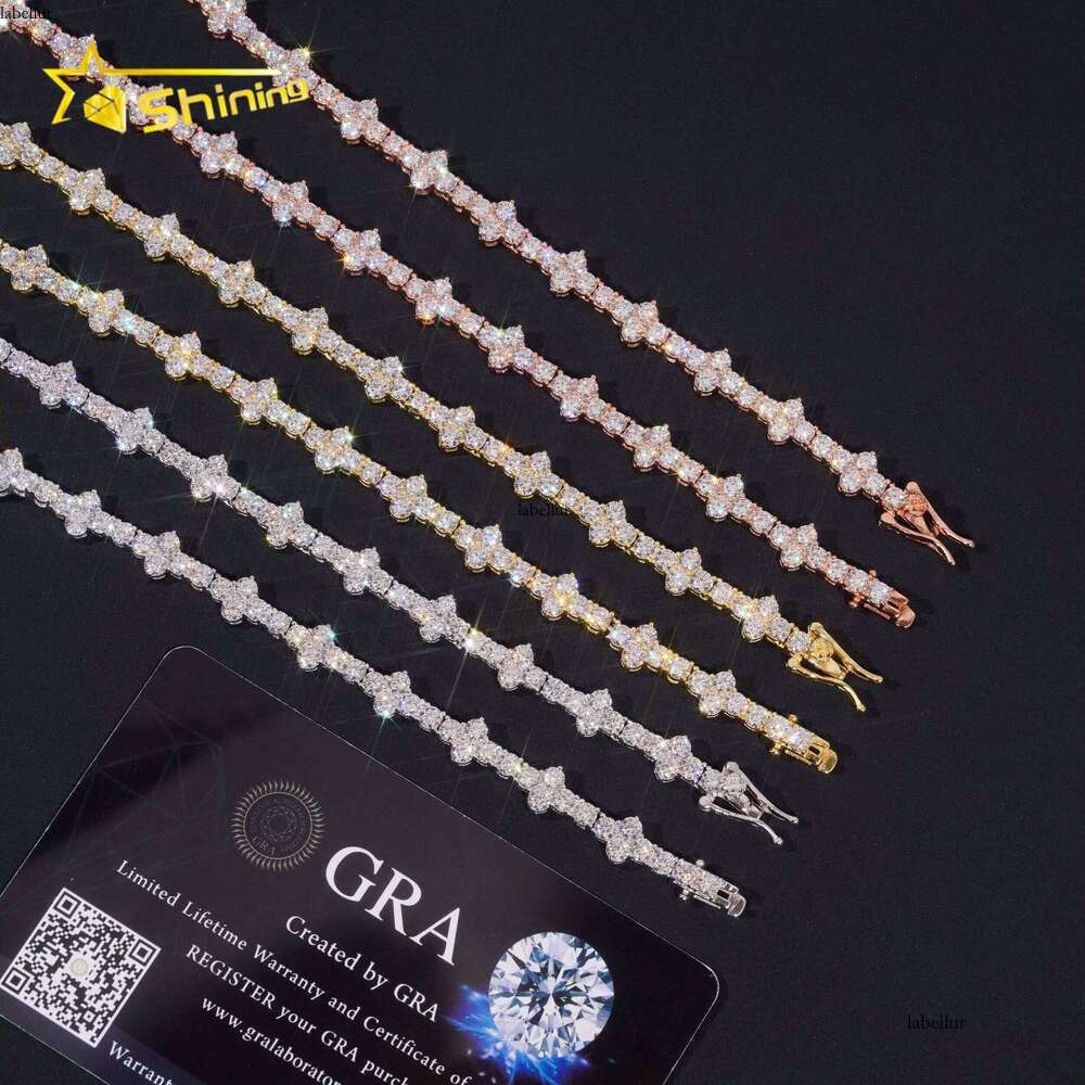 Fast Delivery Cross Necklace Bracelet Sterling Sier Pass Dia Tester GRA Certified VVS Moissanite Tennis Chain
