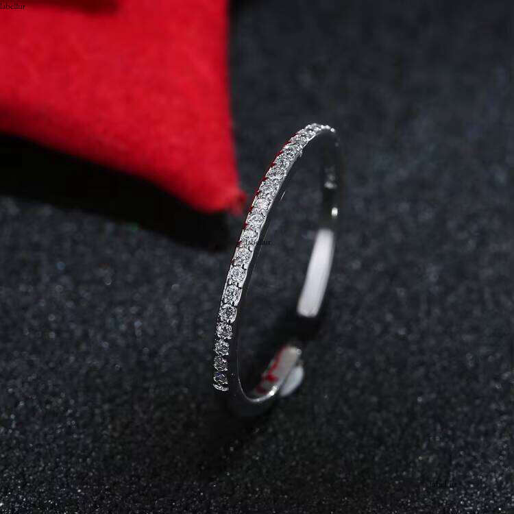 Sterling Silver Fine Row for Women INS Trend Niche Design Index Finger Diamond Ring Simple Internet Celebrity Jewelry