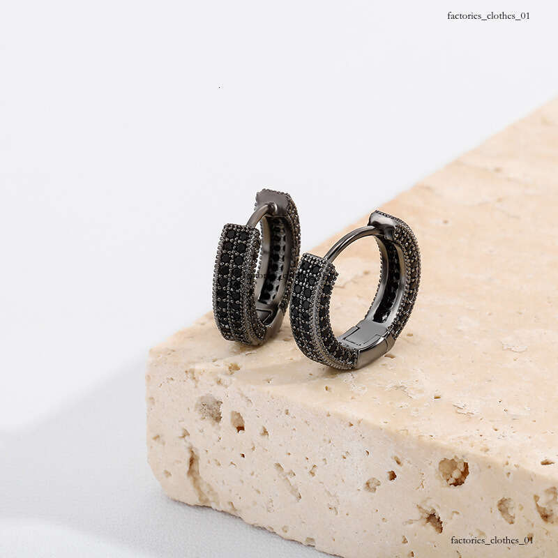 Sier Zircon Earrings Unisex Hip Hop Trendy Ear Jewelry Gold Australian Accessories