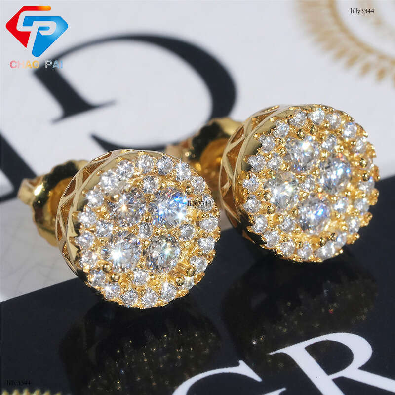 ICED OUT Creative Moissanite Sier Hip Hop Unisex Earrings Accessories