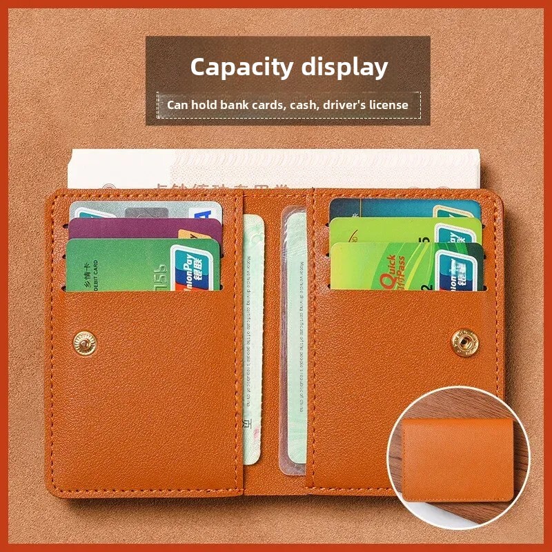 Solid Color PU Leather Small Wallet For Women Short Simple Women's Purse With Buttons Ultra Thin Soft Credit Card Bag Coin Purse