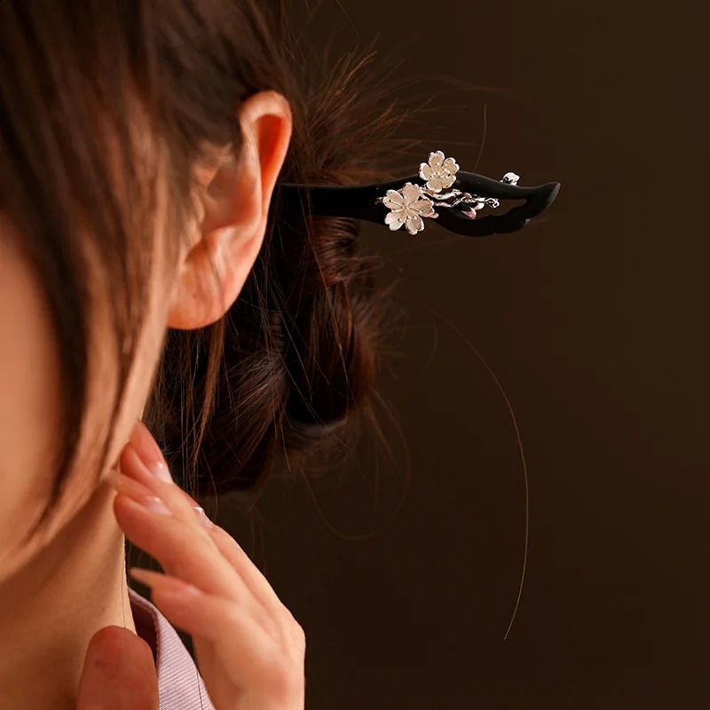 Antique Style Wooden Hair Stick Chopstick Hair Ornaments Flower Hairpin Simple Daily Classical Headwear Cheongsam Decor 250807