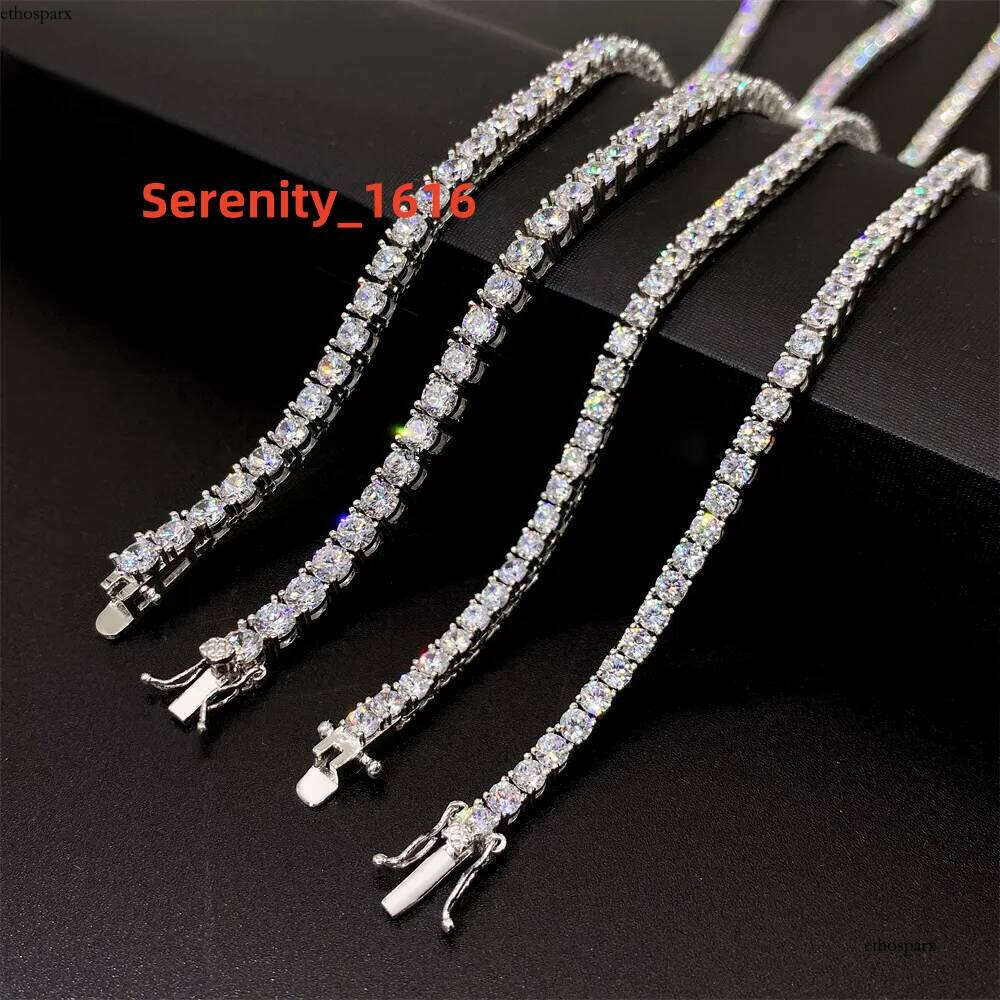 Hot Selling Sterling Sier Moissanite Tennis Chain Hip Hop Style Necklace