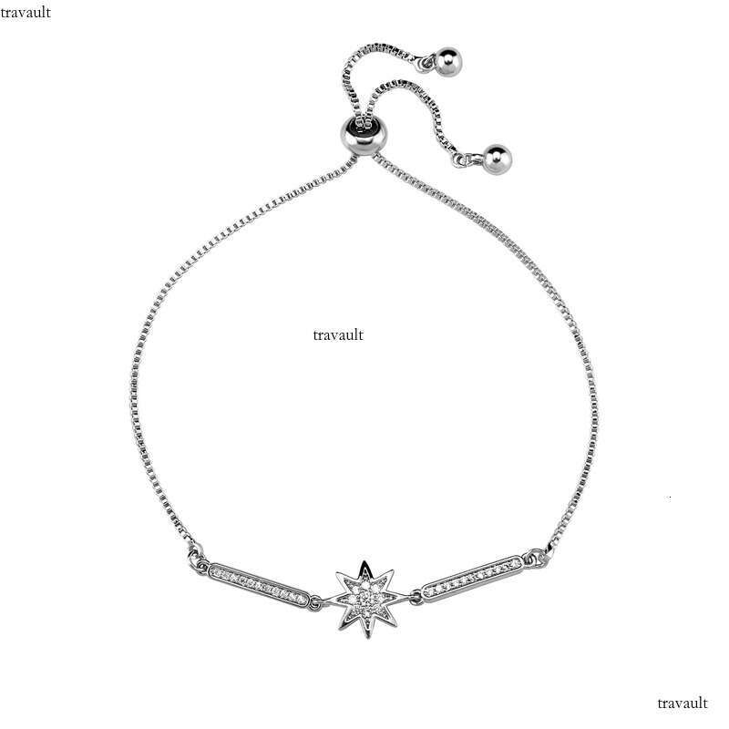 Ins Style Independent Packaging Women's Adjustable Length Eight-Pointed Star Light Versatile Bracelet Jewelry