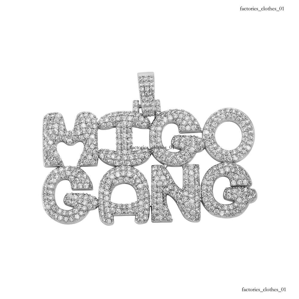 Hip Hop Street English Letter Splicing Personality Full Dia Pendant Unisex Trendy Necklace