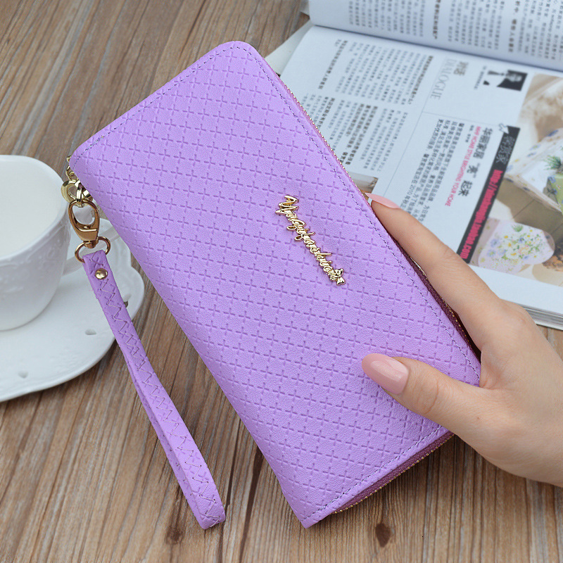 New Women's Wallet Long Zipper Clutch Fashion Luxury Bag Designer Bag Plaid Soft Leather Large Capacity Coin Purse Phone Bag