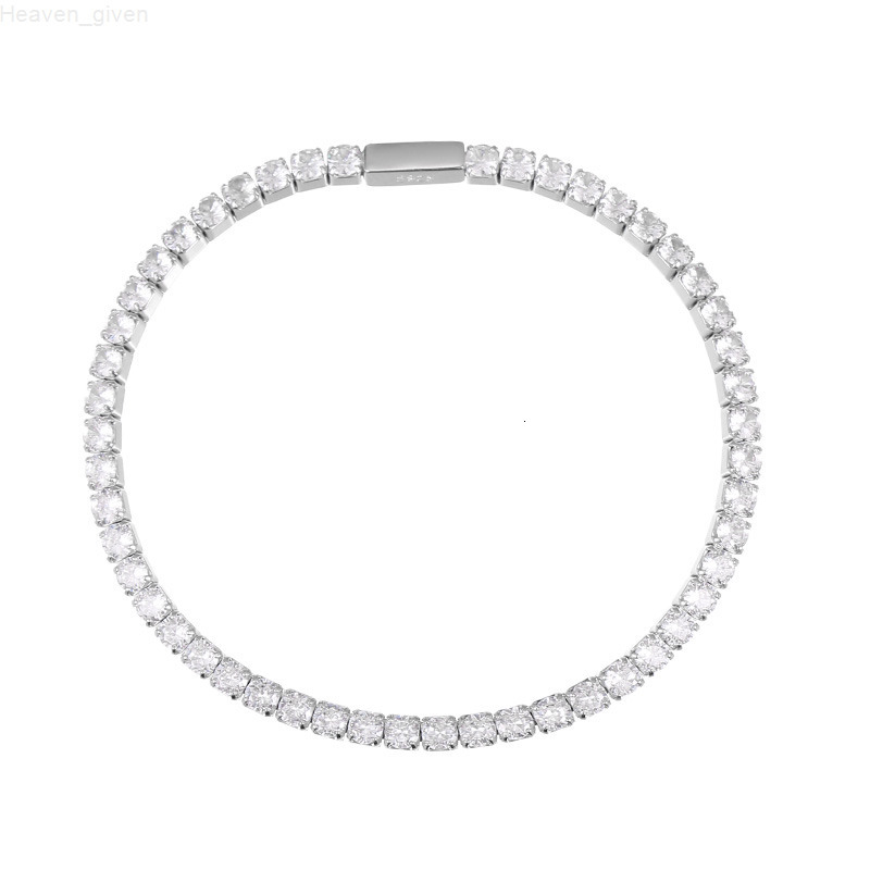 Wholesale Customizable Tennis Chains Jewelry 925 Sterling Silver 2/3/4mm CZ Cubic Zircon Tennis Bracelet