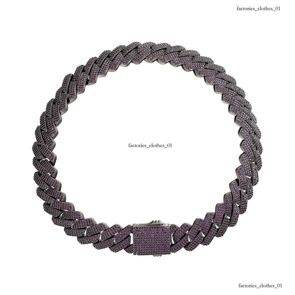 20mm Three-Row Moissanite chain Full Dia Rhombus Cuban Chain Hip-Hop Men's Necklace Trendy Jewelry