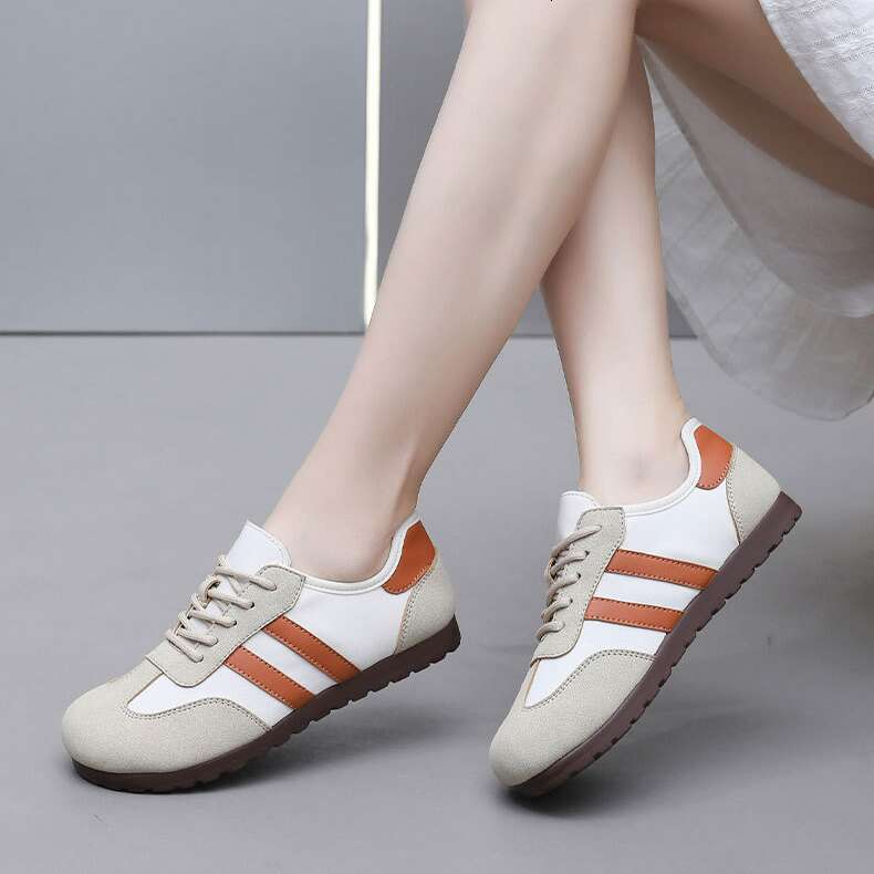 2025 Spring and Autumn New Versatile German Training Casual Fashion Slip-On Flat Soft Sole Non-Slip Women's Single Shoes