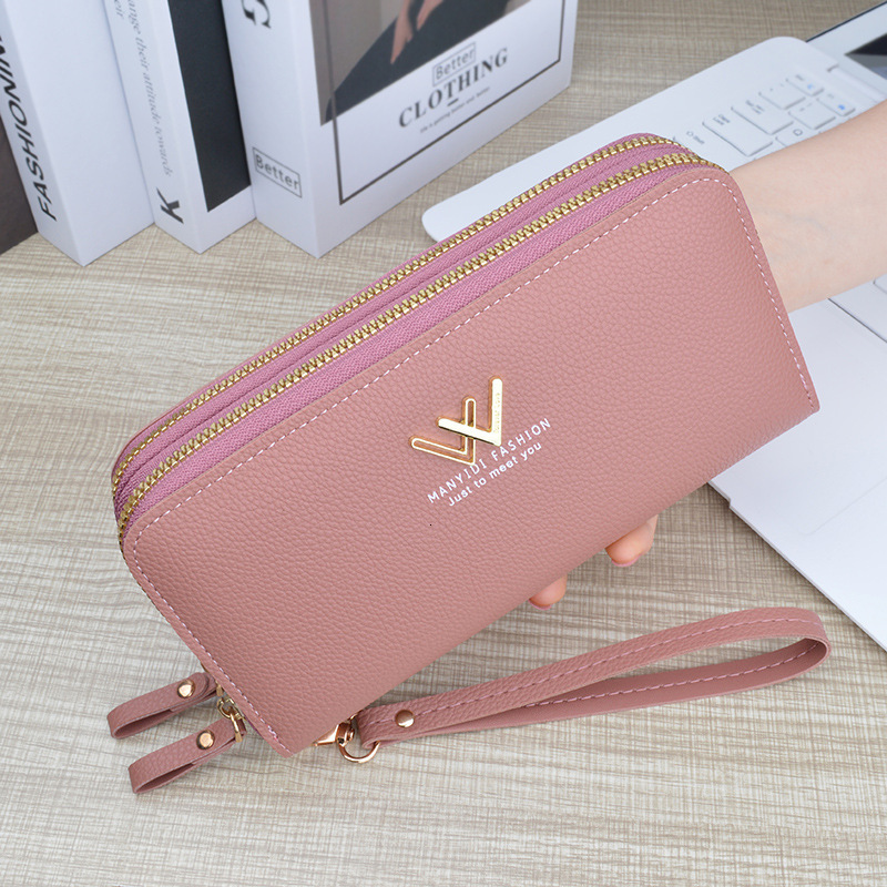New Designer Bag Women's Wallet Long Wallet Double Zipper Clutch Fashion Simple Large Capacity Luxury Bag Double Layer Wallet Phone Bag