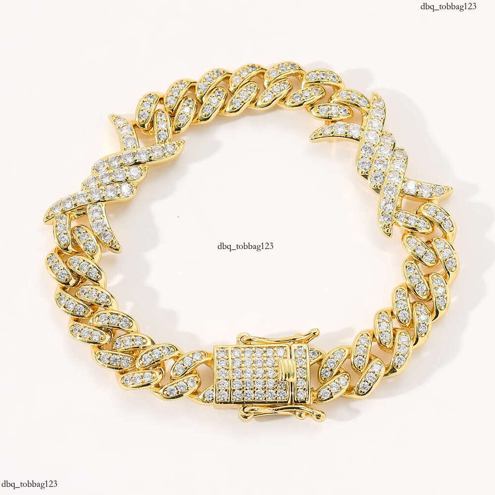 New Style Thorn Cuban Chain Unisex Couple Zircon Bracelet Hip Hop Accessories