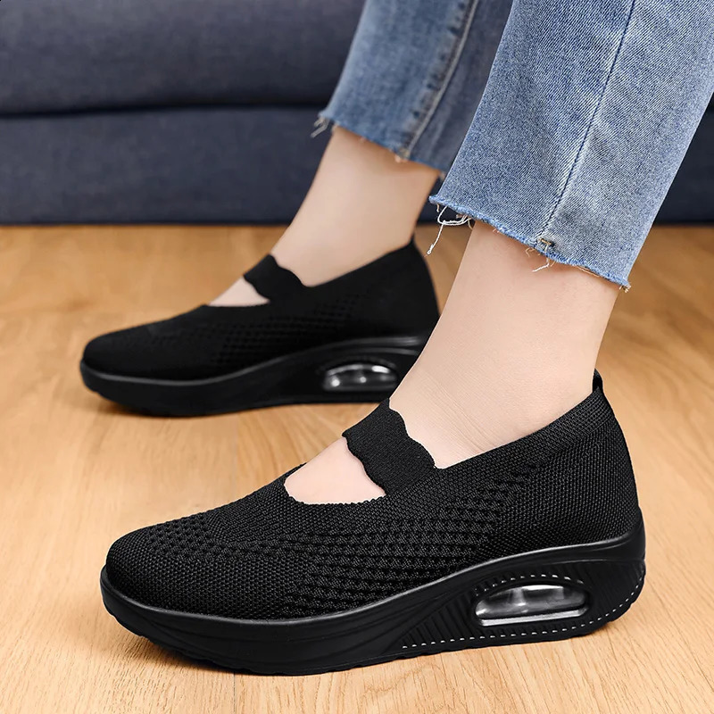 Summer Comfort Casual Womens Shoes Fashion Soft Sole Breathable Hollow Out Flat Shoes for Women Zapatos De Mujer 250805
