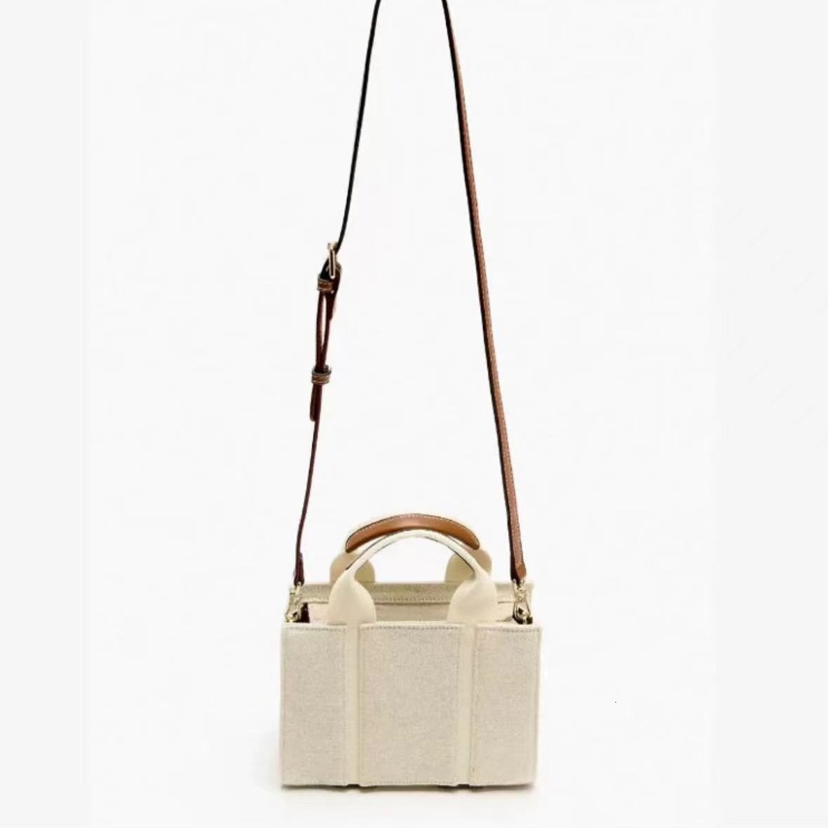 Women's Handbag 2024 Fashionable Multifunctional Beige Mini Canvas City Handbag Crossbody Bag High-end Luxury Bag Free Shipping Designer Small Sq
