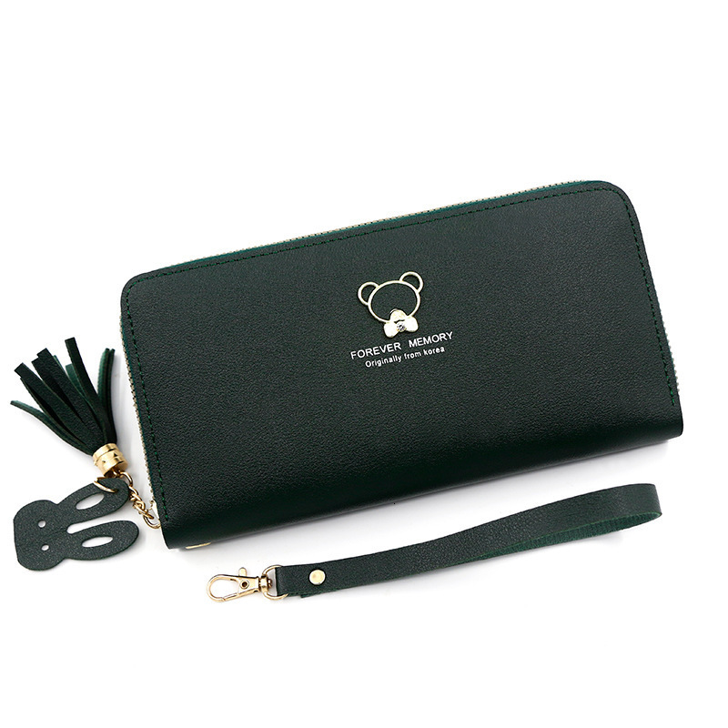 New Women's Wallet Long Zipper Bag Korean Style Girly PU Wallet Coin Luxury Bag Purse Zipper Bag Card Holder Wholesale