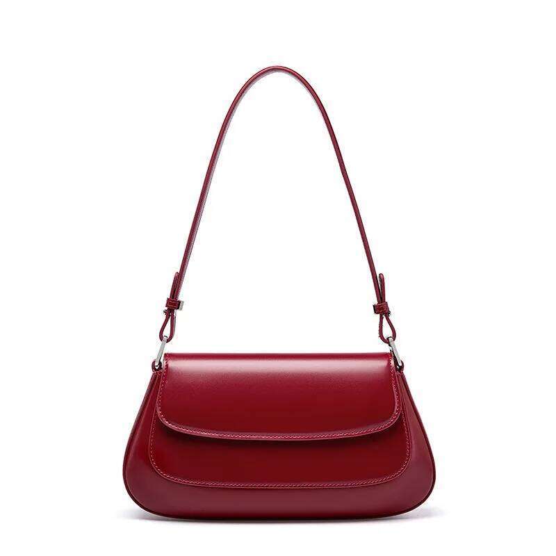 Underarm cowhide Genuine leather handbags women vintage shoulder bag female bags womens high quality 2025